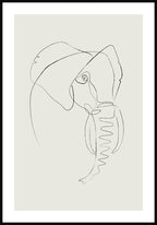 Poster Line Art Elephant