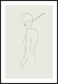 Line Art Poster Woman with Hat