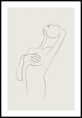 Poster Line Art sensual woman cover chest
