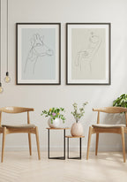 Line Art Poster Giraffe Image Wall
