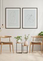 Line art poster cat picture wall