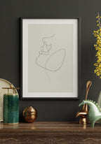 Line Art Poster face for the living room