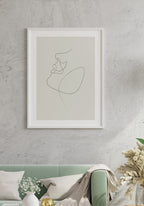 Line Art Poster face white frame