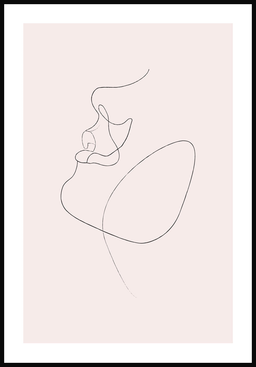 Line Art Poster face pink