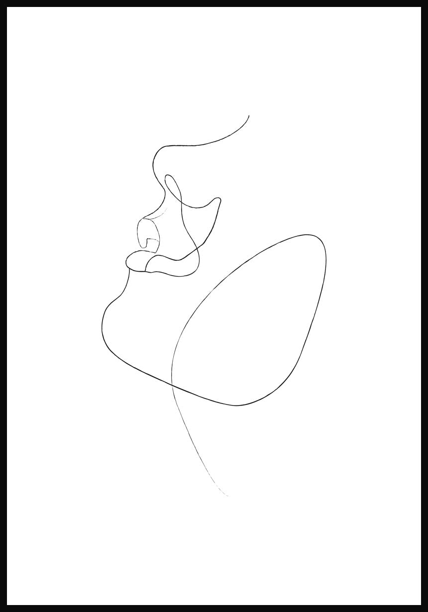 Line Art Poster face white