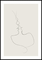 Line Art Poster of tender kiss