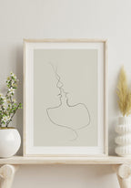Line Art Posters tender kiss olive green
