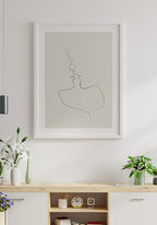 Line Art poster tender kiss wall decoration