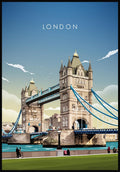 Illustrated Poster London Tower Bridge