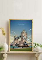 Illustrated Poster London Tower Bridge for Home