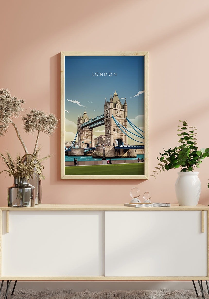 Illustrated Poster London Tower Bridge
