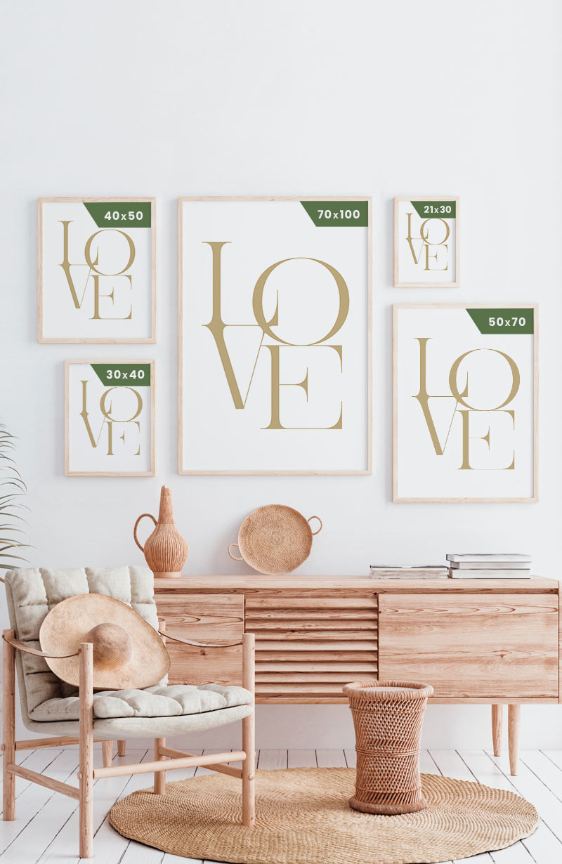 Love Typography poster sizes