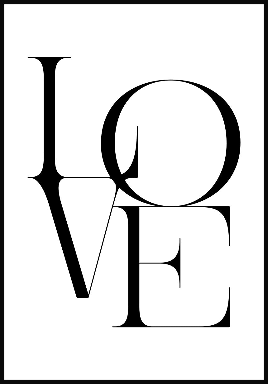 Love Typography Poster Black
