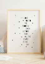 Spruch Poster love you to the moon and back in the nursery