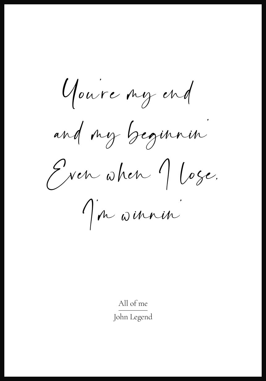 Lyric Poster John Legend All of me