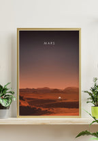 Illustrated Poster Mars with Rover as a gift