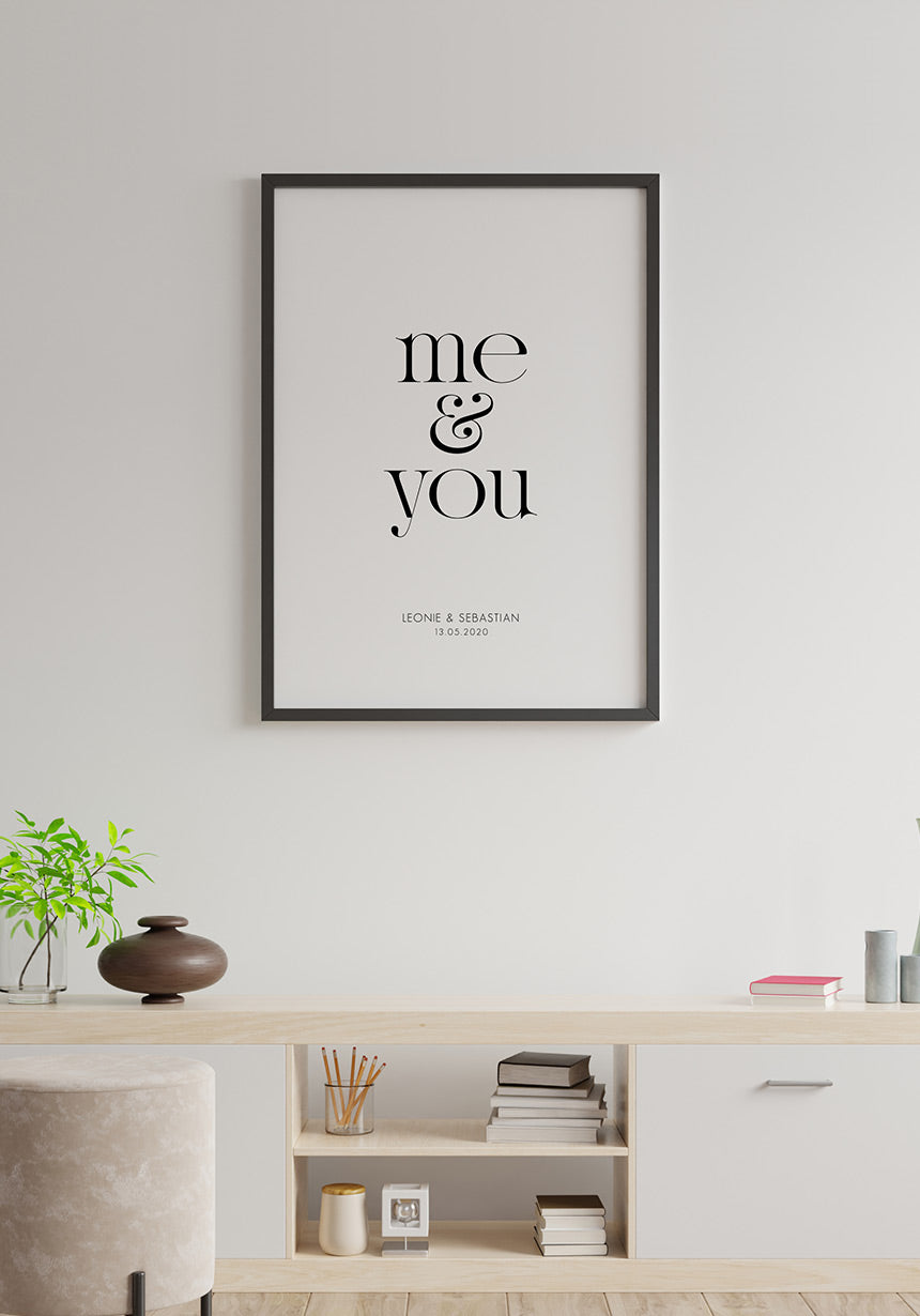Me and You personalisierbares Poster mit Namen