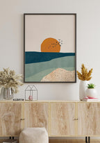 Poster sea and beach Luna e sole over sideboard