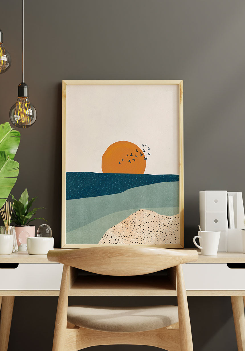 Poster Sea and beach Luna e sole at work