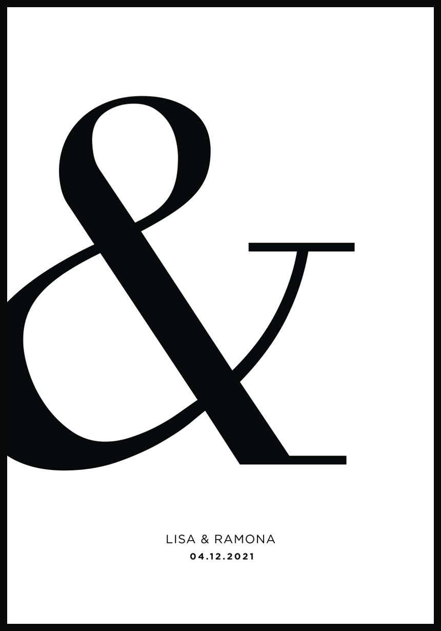 Poster mit Und-Zeichen und Namen personalisiert