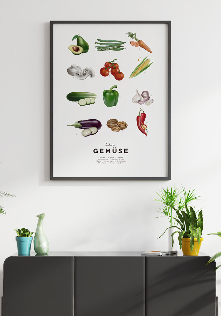 Vegetables Poster illustrated