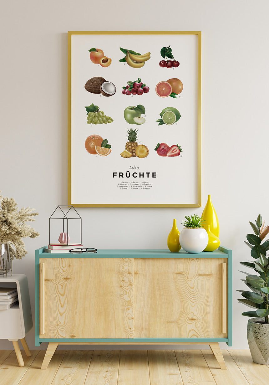 Delicious fruit poster kitchen poster