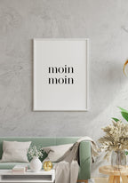 Poster moin moin typography in white frame