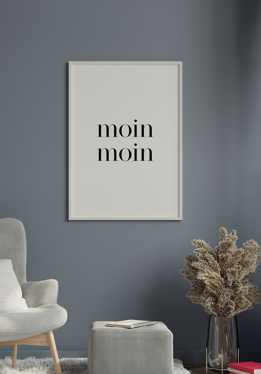 Poster moin moin Typography in the living room