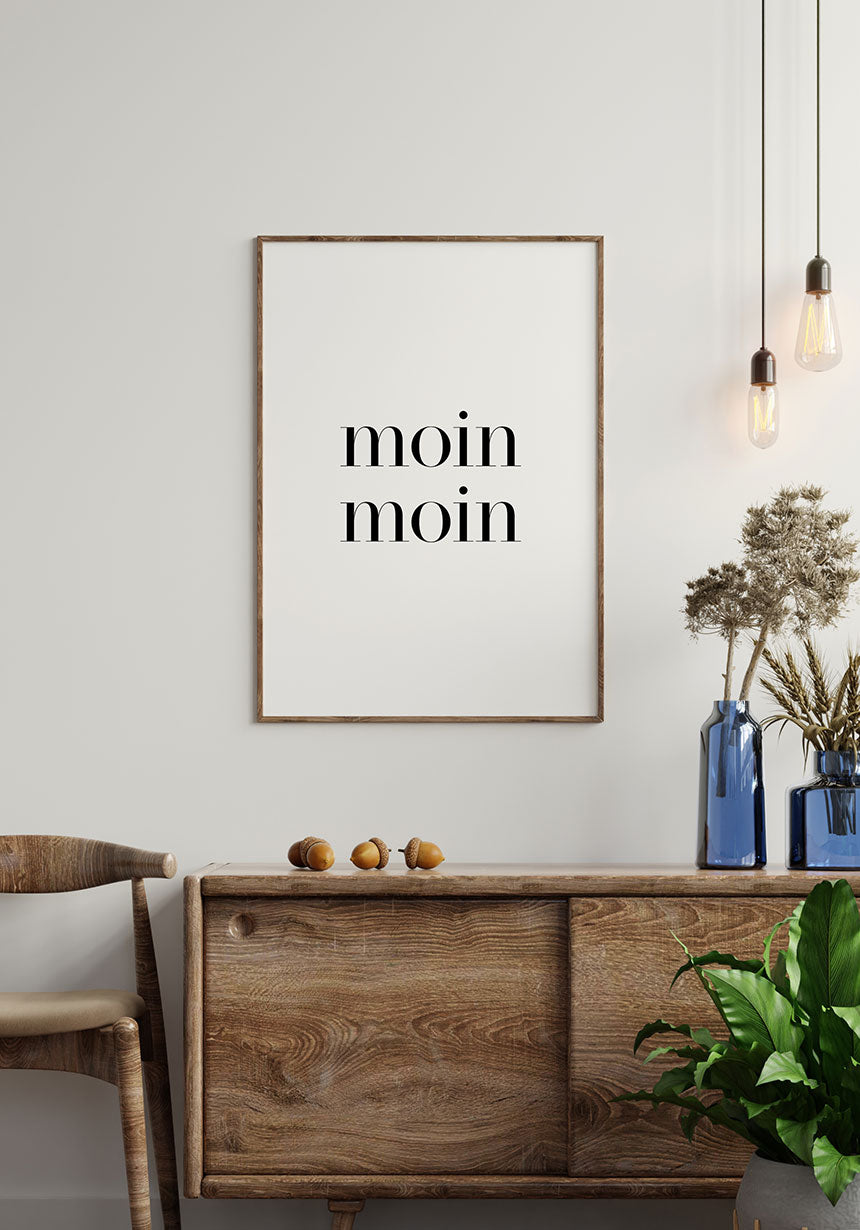Poster moin moin Typography in the living room