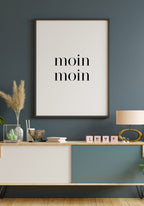 Poster moin moin typography on blue band