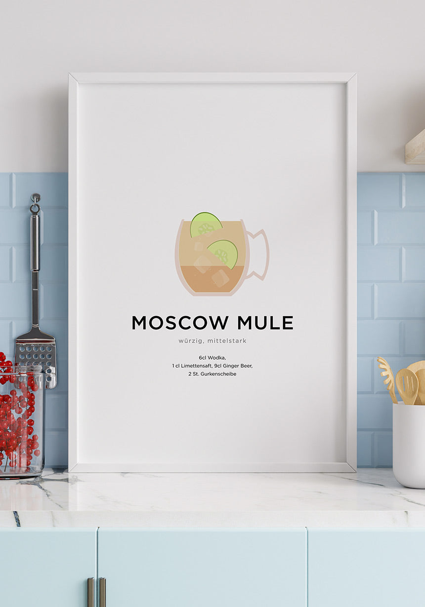 Moscow Mule Cocktail Poster for the Kitchen