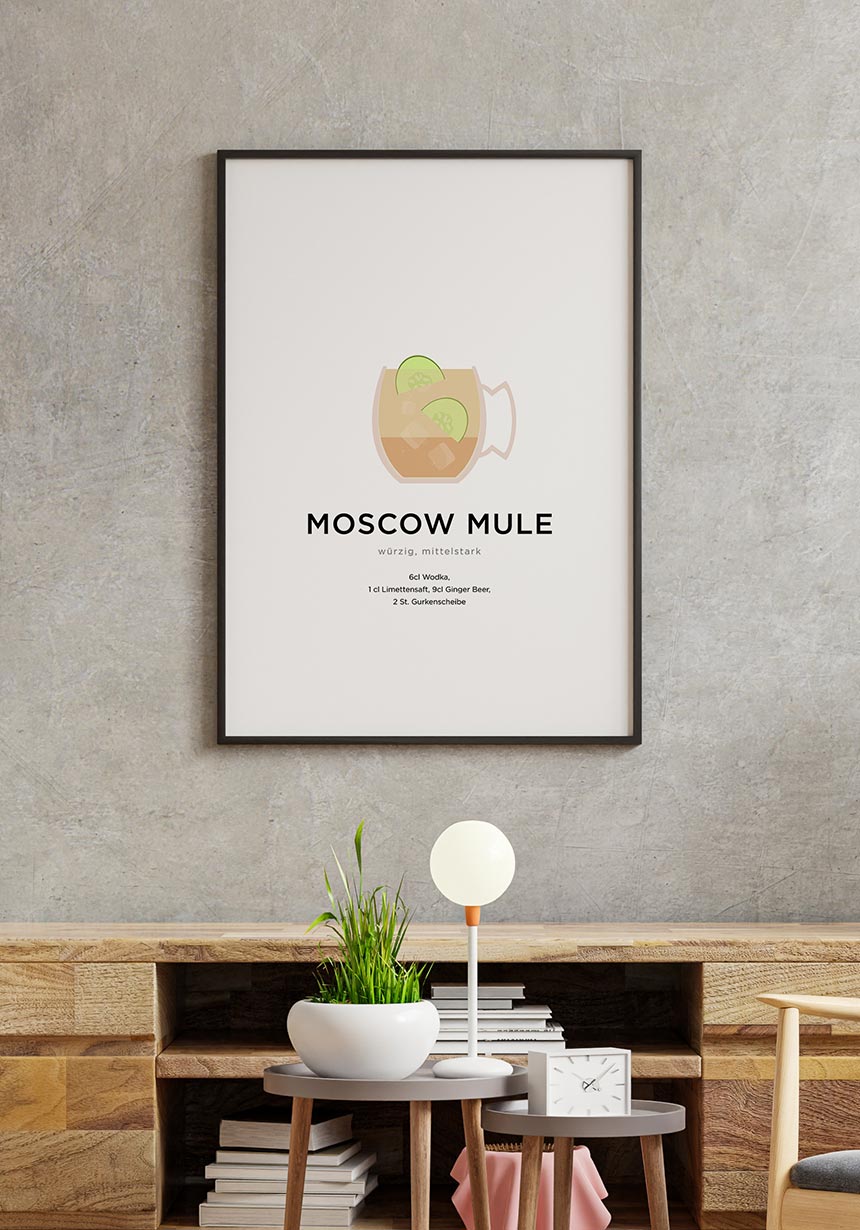 Moscow Mule Cocktail Poster for Home