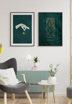 Mystical Hand Holds Half Moon Poster Wall Decor