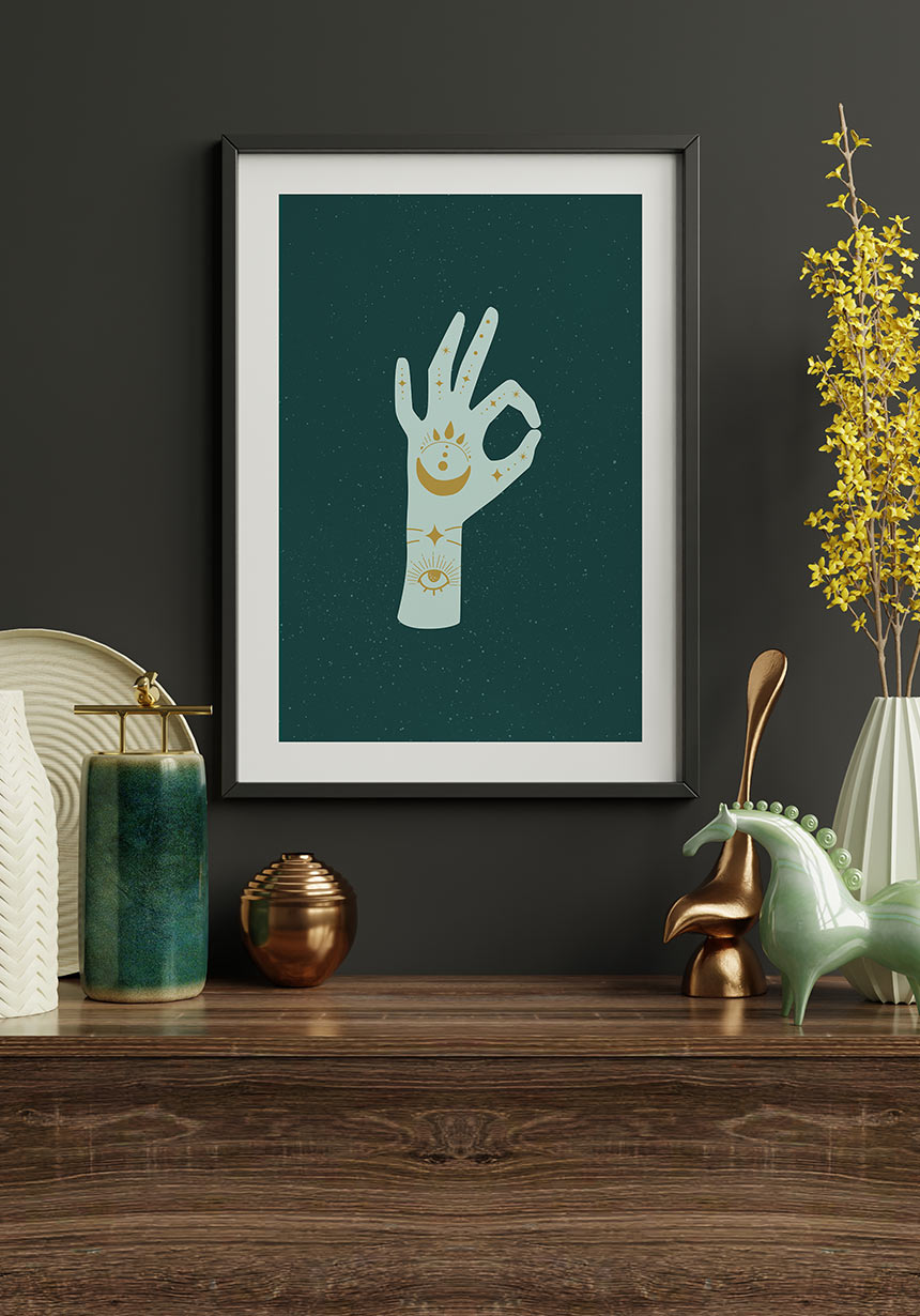 Mystical Hand Ok Poster for Home