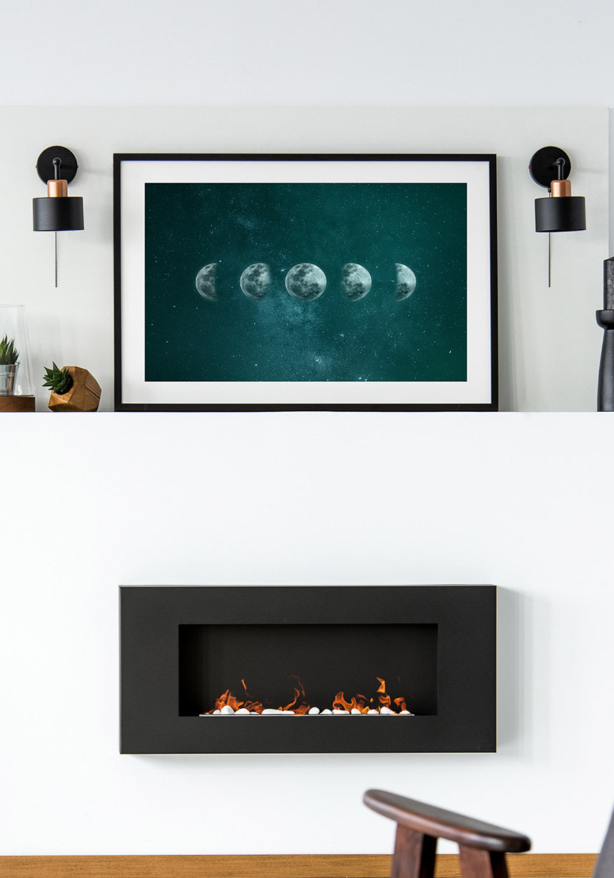 Moon phases poster wall deco