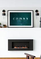 Moon phases poster wall deco