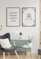 Personalisierbares Poster mit Namen der Familie Bilderwand