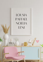 Personalisierbares Poster mit Namen der Familie für Zuhause