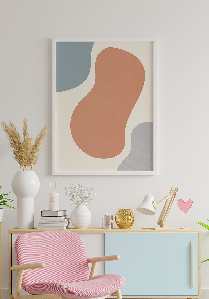 Organic Shapes No2 Poster White Image Frame