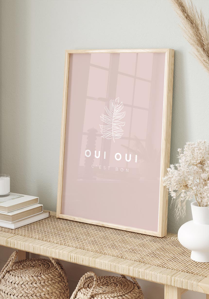Poster Oui Oui Typography pastel world pink