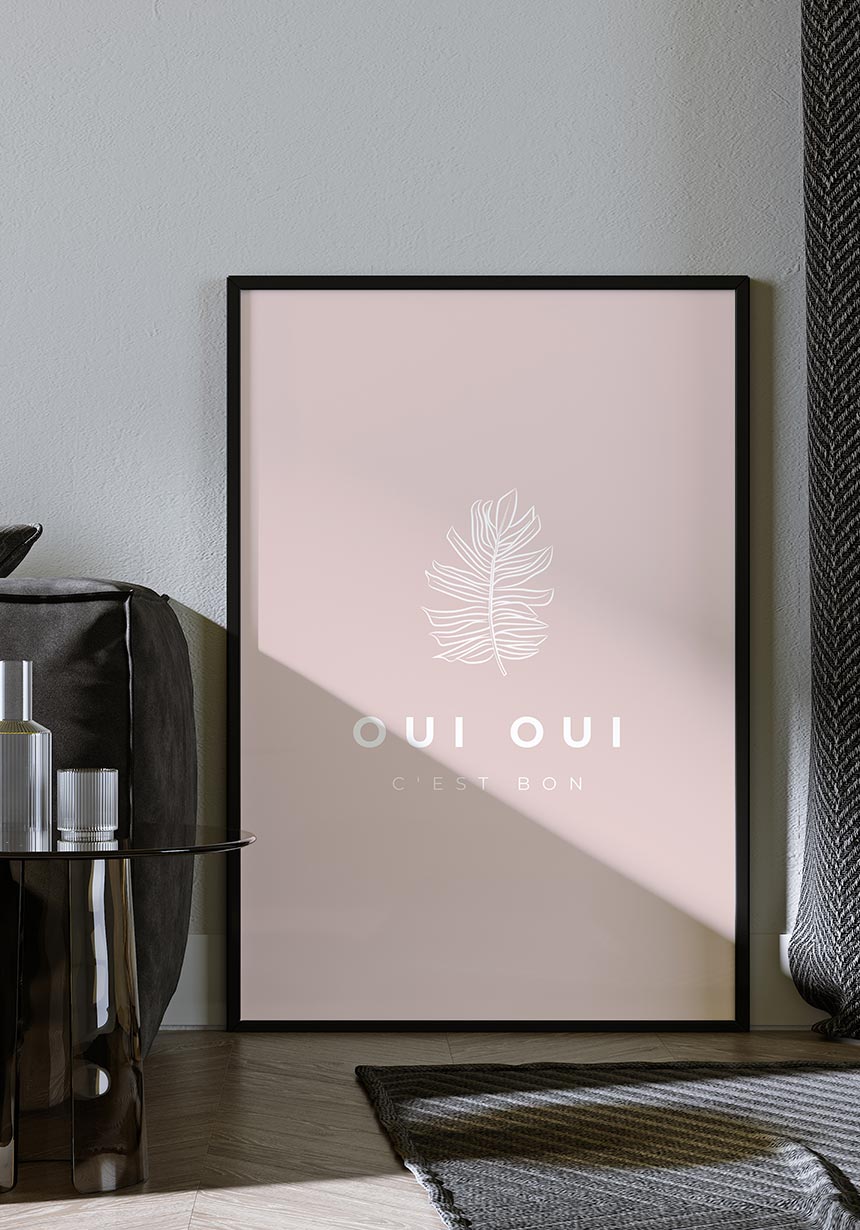 Poster Oui Oui Typography pastel world in bedroom