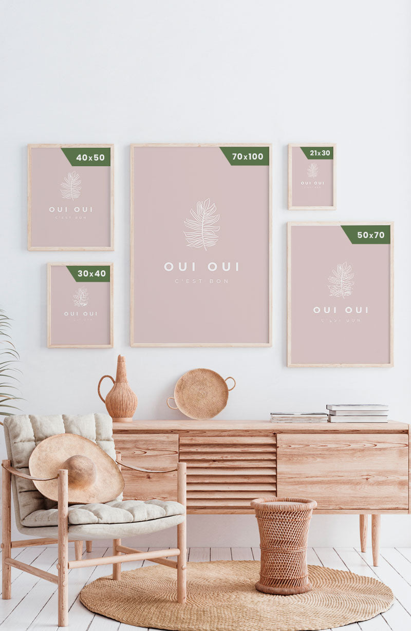 Posters Oui Oui Typography pastel world poster sizes