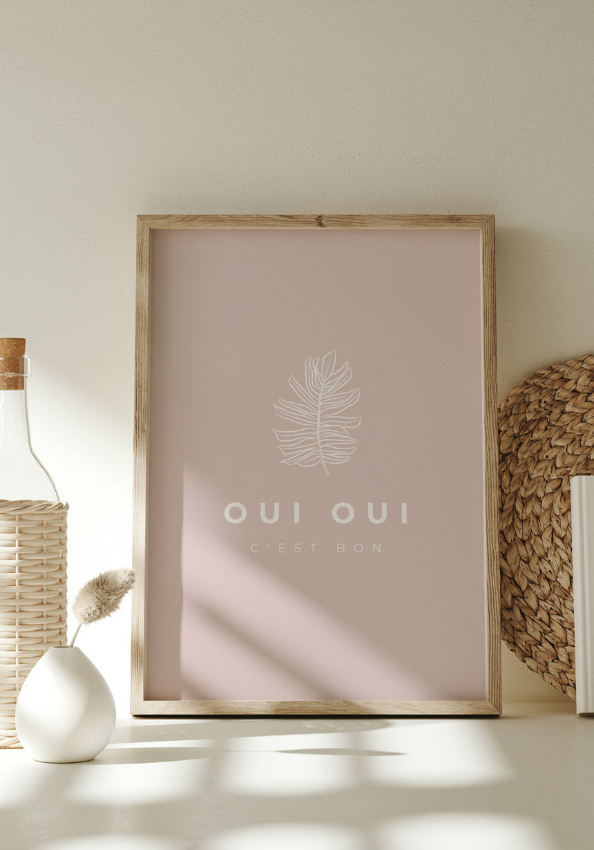 Poster Oui Oui Typography pastel world Living Room BIlder Frame