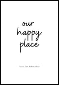 Our happy place personalisierbares Poster