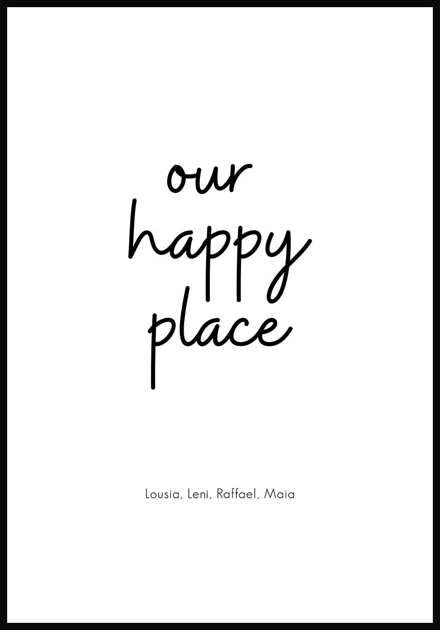 Our Happy Place Personalised Poster
