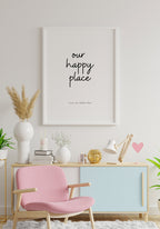Our happy place personalisierbares Poster