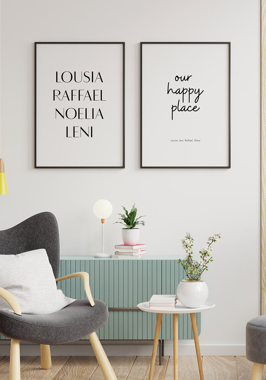 Our happy place personalisierbares Poster