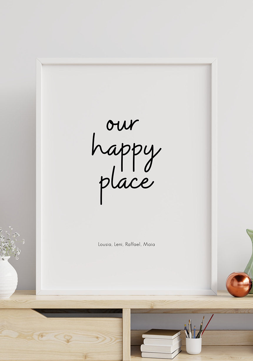 Personalised Our Happy Place Poster