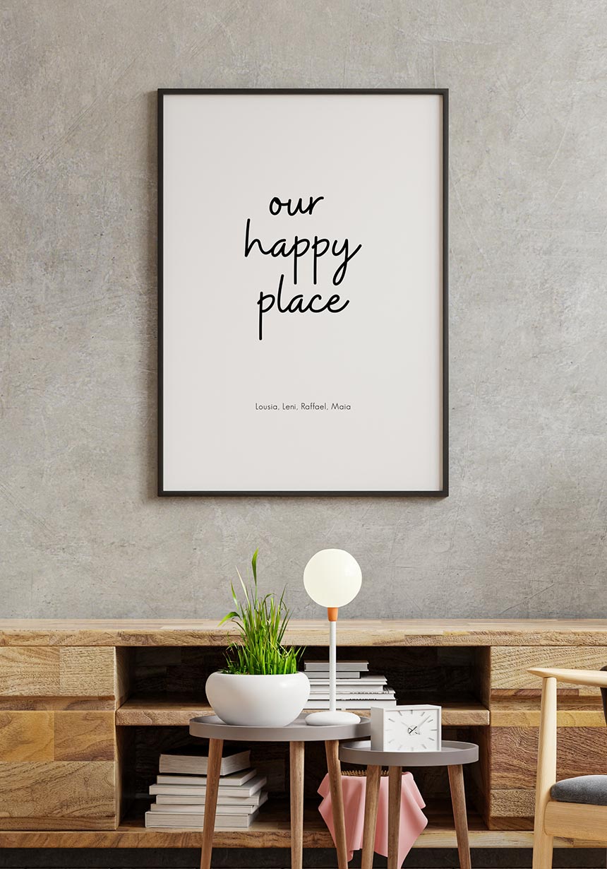 Personalised Our Happy Place Poster