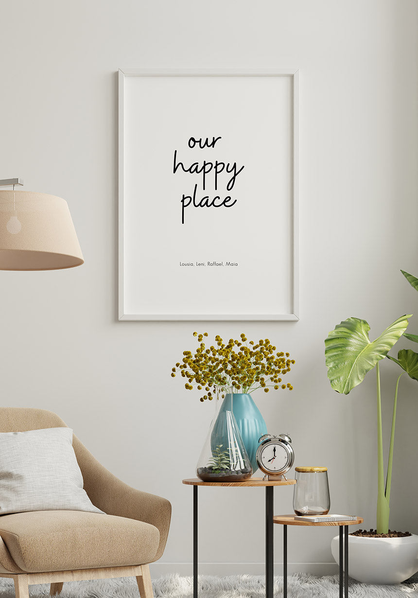 Our happy place personalisierbares Poster